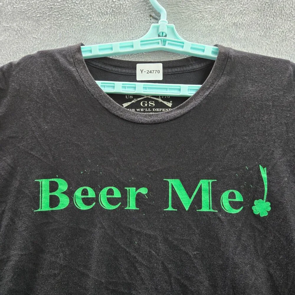Grunt Style Men Shirt 2XL Black Beer Me St. Patrick‎ Graphic Print Short Sleeve